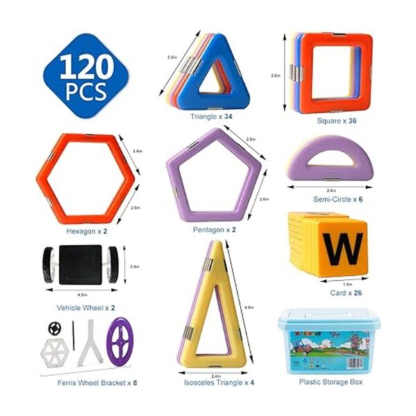 Juego de juguetes magnéticos de construcción 120 piezas_3