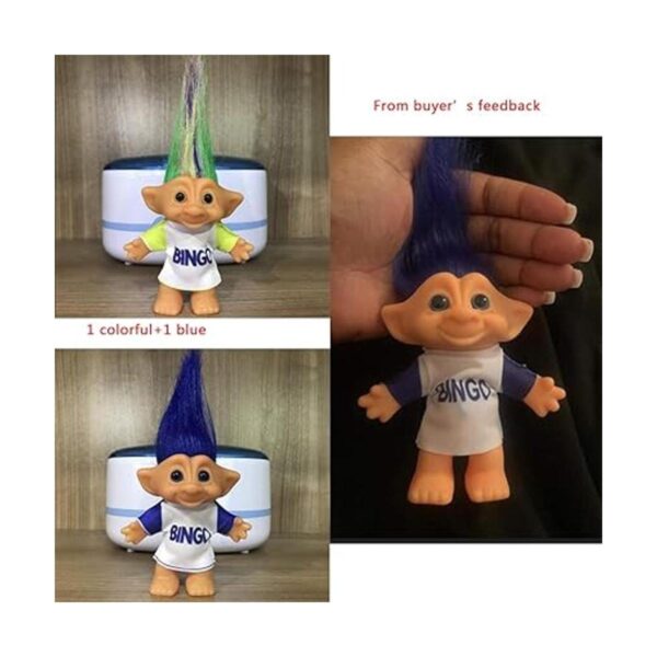 Juego de 2 muñecas vintage Troll muñeca de la suerte_5