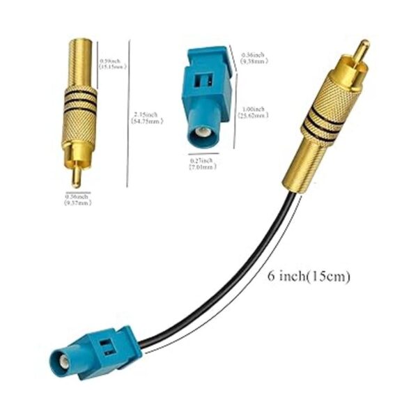 TUOLNK 2 unidades de 6 pulgadas Fakra Z macho a RCA macho_2
