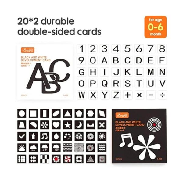 TUMAMA Baby Black White Flash Cards High Contrast Visual_5