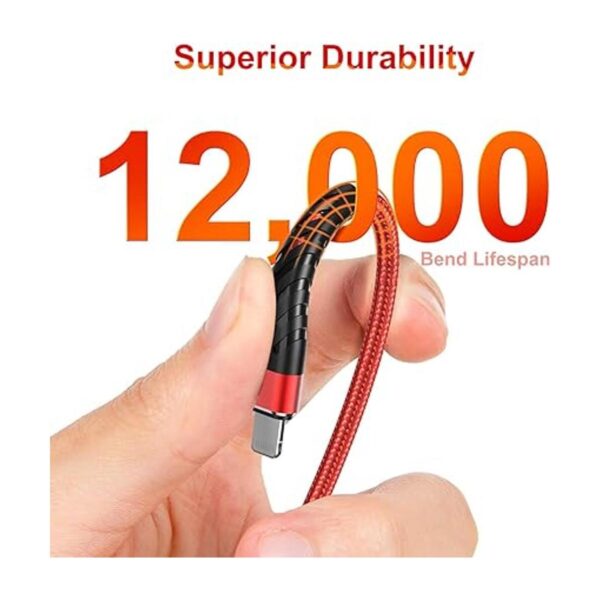 Cable de carga largo para iPhone de 11.5 ft certificado_2