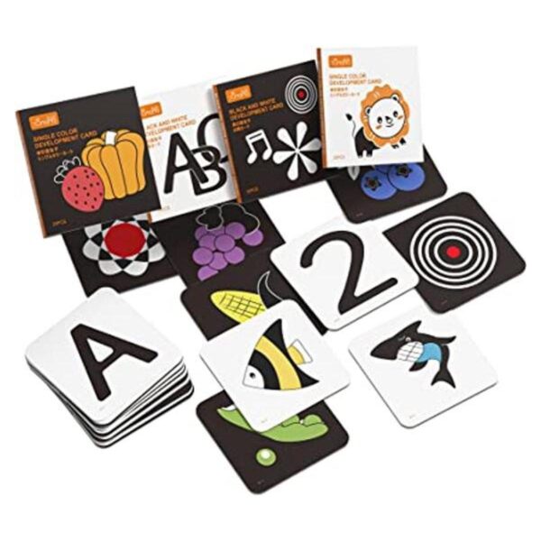 TUMAMA Baby Black White Flash Cards High Contrast Visual_1