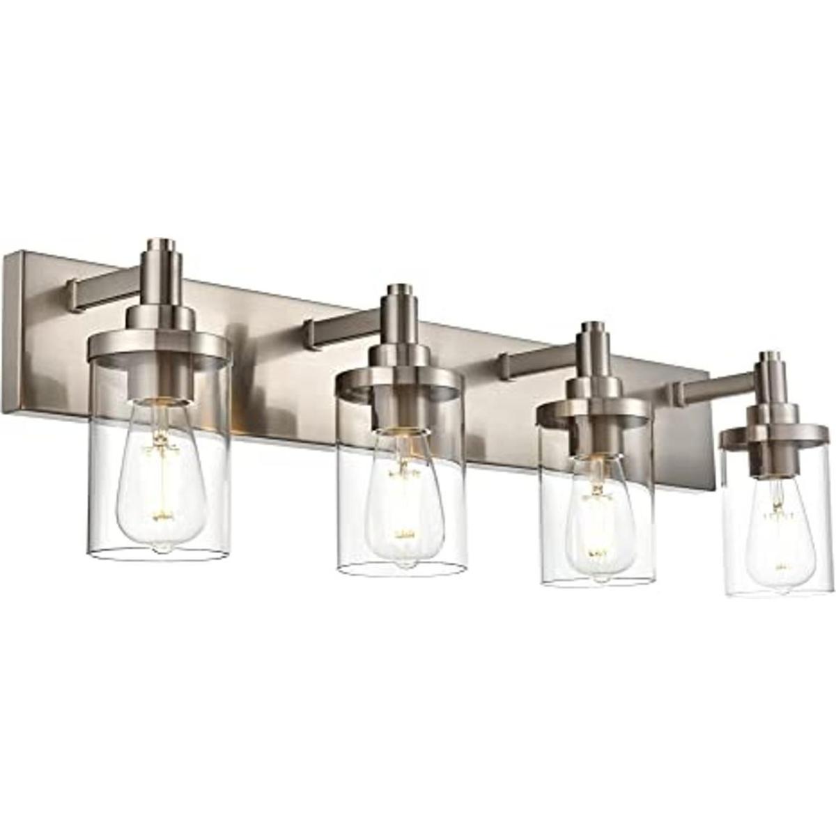 TULUCE Iluminación de baño de 4 luces moderna lámpara de