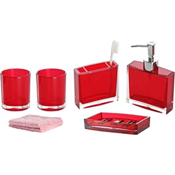 TUANYO Juego de accesorios de baño rojos juego de 6
