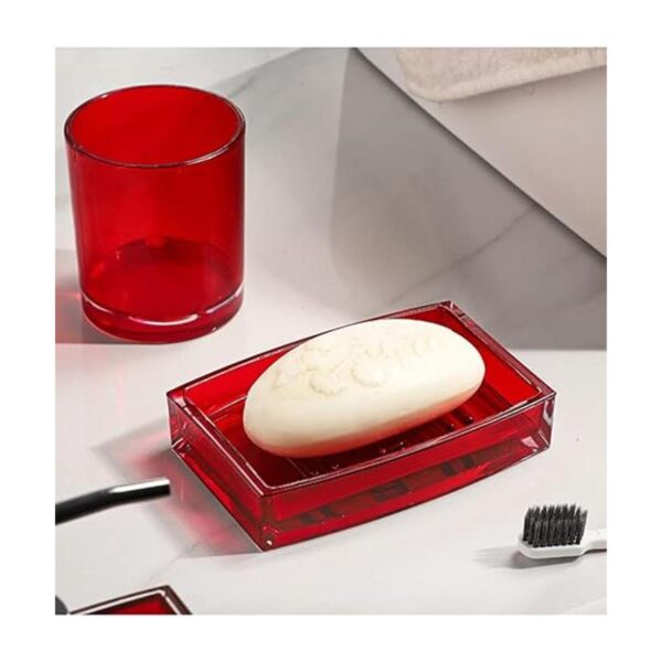 TUANYO Juego de accesorios de baño rojos juego de 6