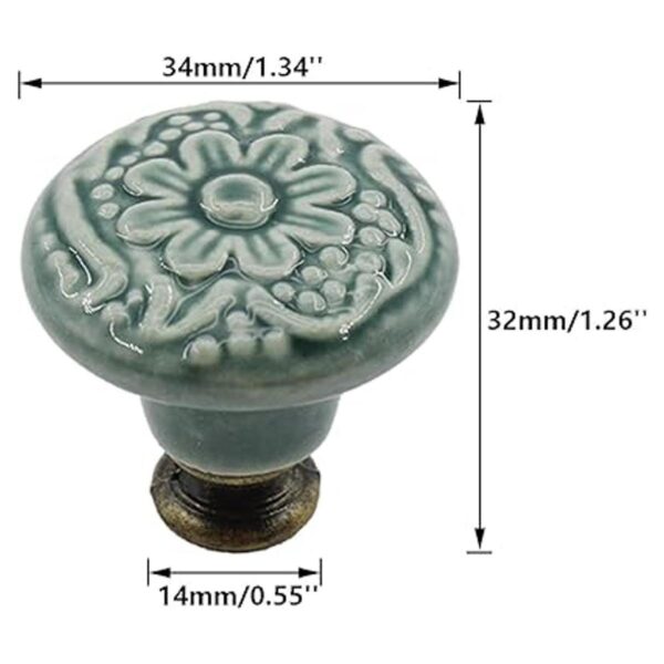 TTZEZE Juego de 10 pomos de cerámica decorativos con