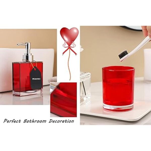 TUANYO Juego de accesorios de baño rojos juego de 6