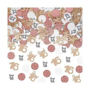 Sweet 16 confeti confeti de mesa de oro rosa confeti de_1