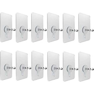 Juego de 12 ganchos de pared adhesivos de PVC resistentes