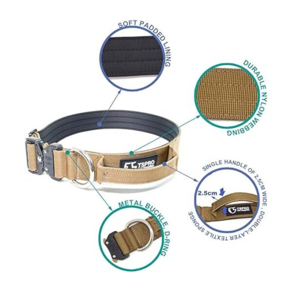 TSPRO Collar de perro de alta calidad con asa collar de_5