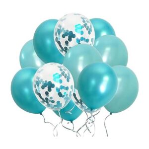 TSOTU Globos turquesa metálicos de confeti verde azulado_1