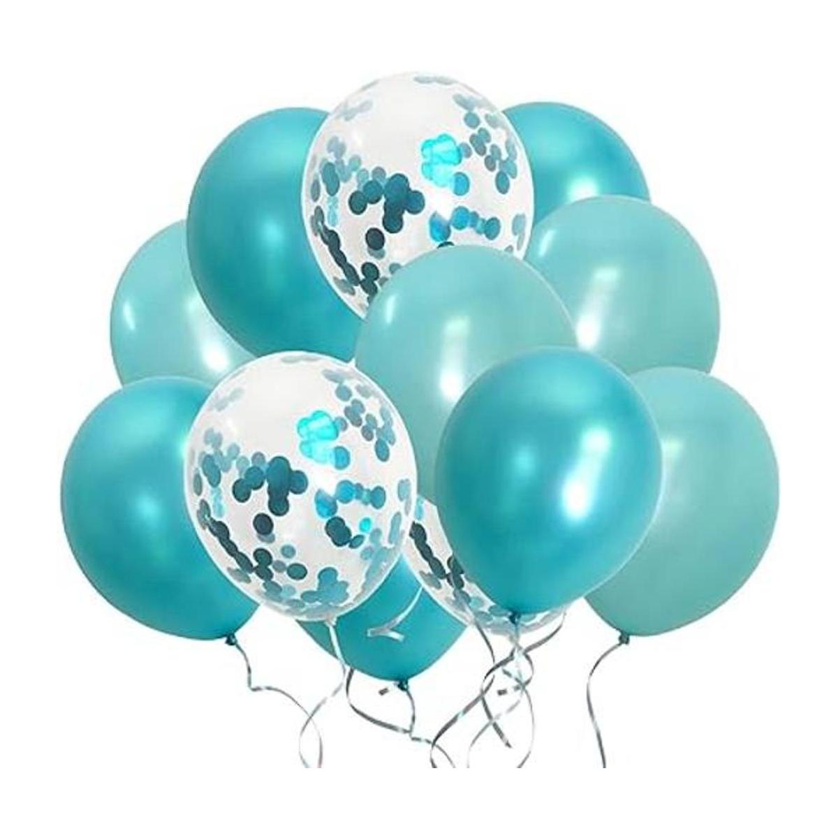 TSOTU Globos turquesa metálicos de confeti verde azulado