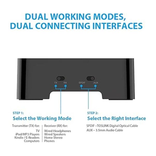 TROND Transmisor y receptor Bluetooth V5.0 de TV TOSLINK_2