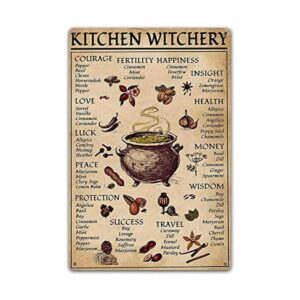Póster de bruja de cocina letrero de lata vintage de_1