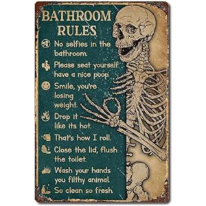 TRITXIY Póster vertical de esqueleto con reglas de baño_1