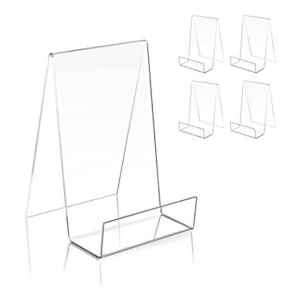 Soporte de acrílico transparente para libros con repisa de_1
