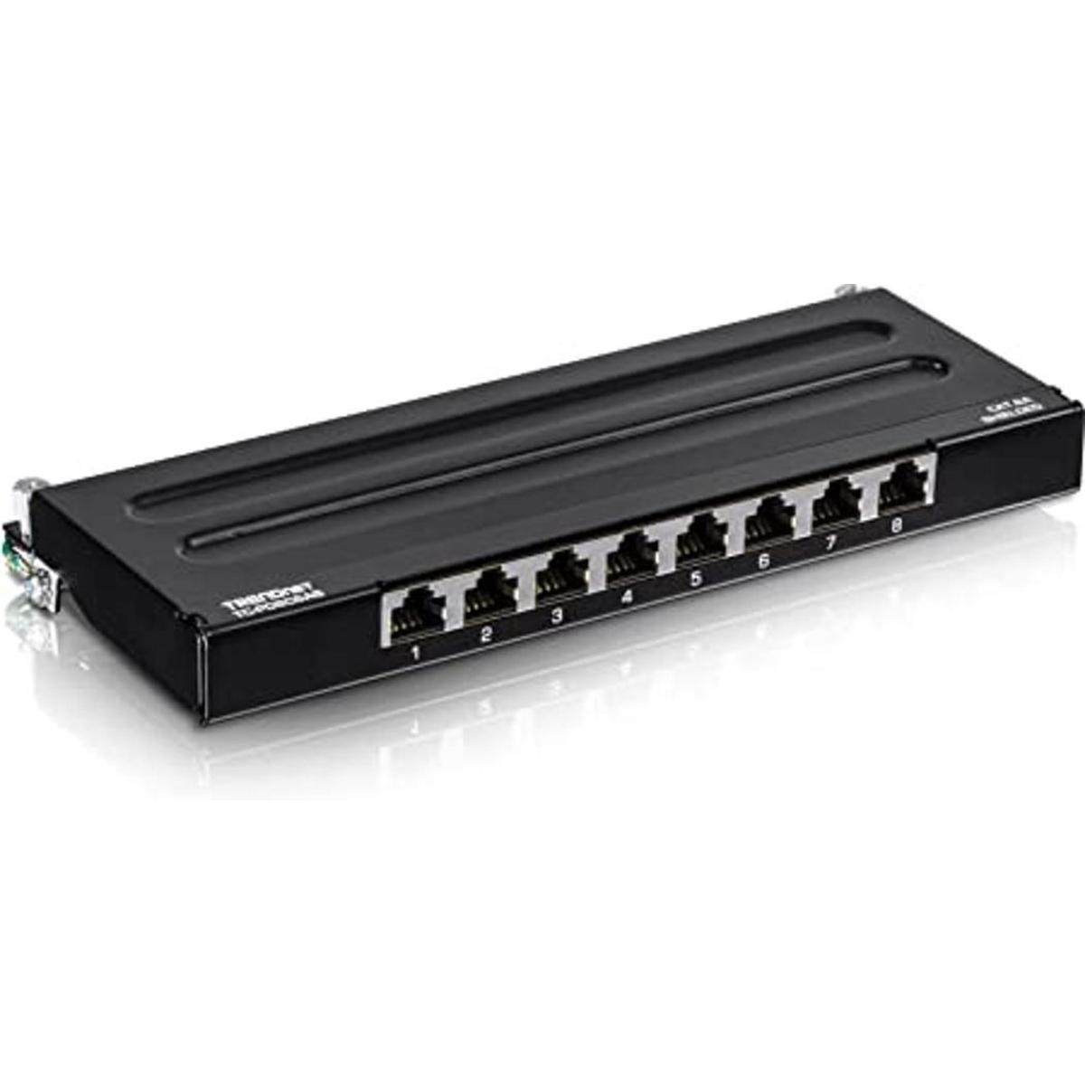 TRENDnet Panel de conexión blindado Cat6A de 8 puertos