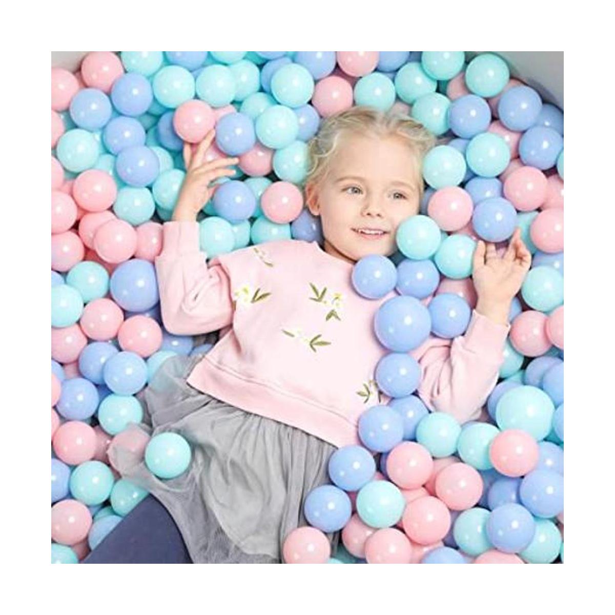 TRENDBOX 100 pelotas de plástico suave de colores pastel