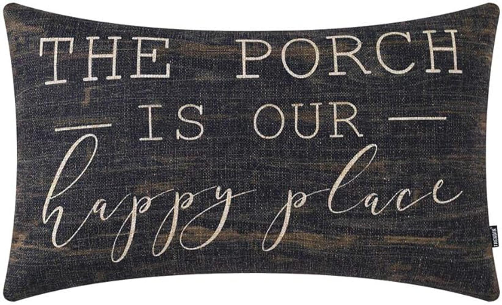 TRENDIN Farmhouse Porche Oblong Funda de almohada 19.7 x