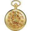 Treeweto Reloj de bolsillo Esqueleto Mano viento Mecánico_3