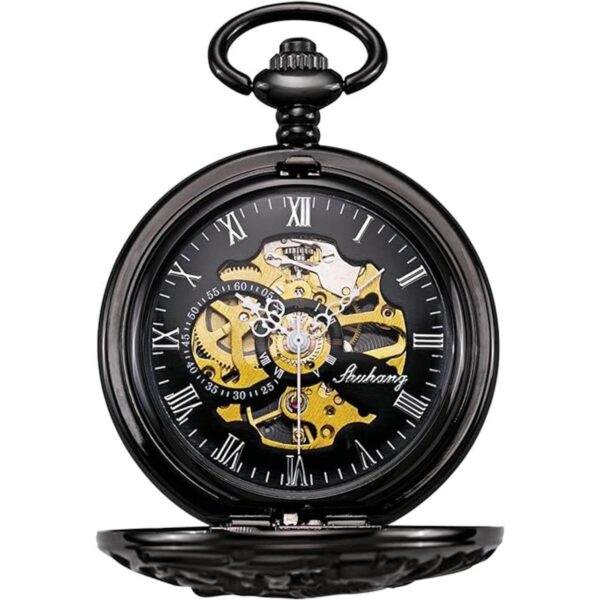 TREEWETO Reloj de bolsillo mecánico antiguo Lucky Dragon_2
