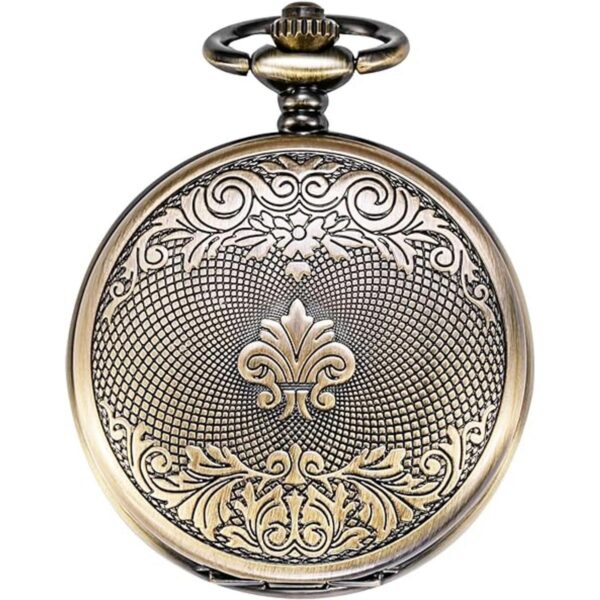 TREEWETO Reloj de bolsillo con doble cubierta de bronce_3