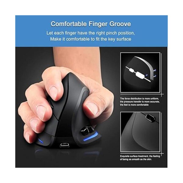 TRELC Mouse ergonómico mouse óptico vertical inalámbrico_5