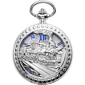 TREEWETO Reloj de bolsillo mecánico antiguo para hombre y_1