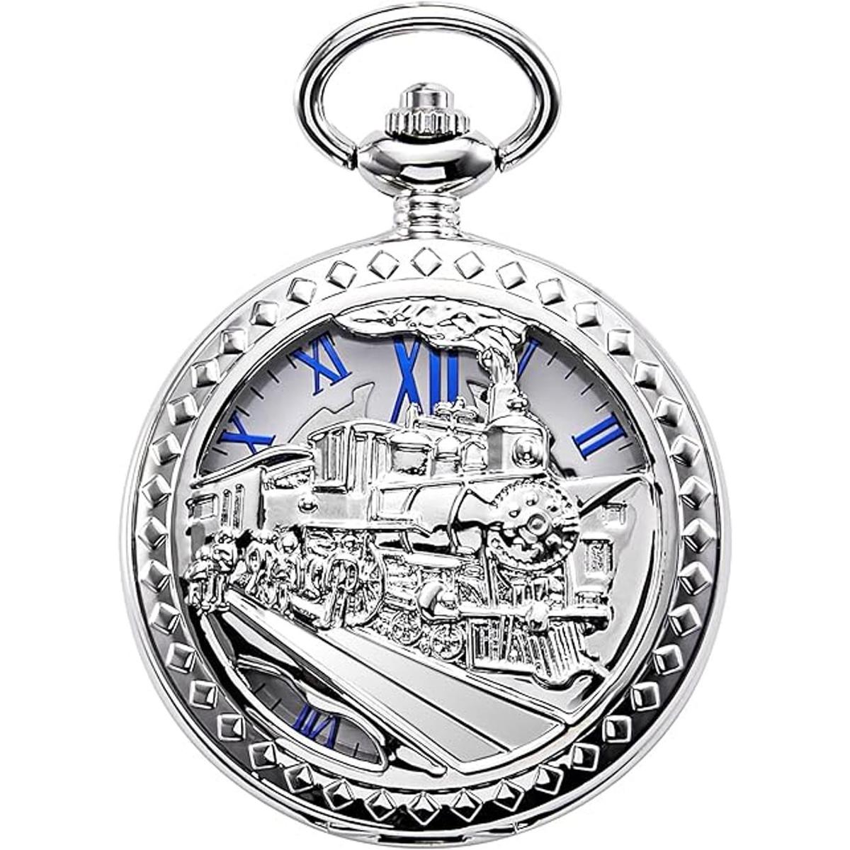 TREEWETO Reloj de bolsillo mecánico antiguo para hombre y
