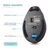 TRELC Mouse ergonómico mouse óptico vertical inalámbrico_3