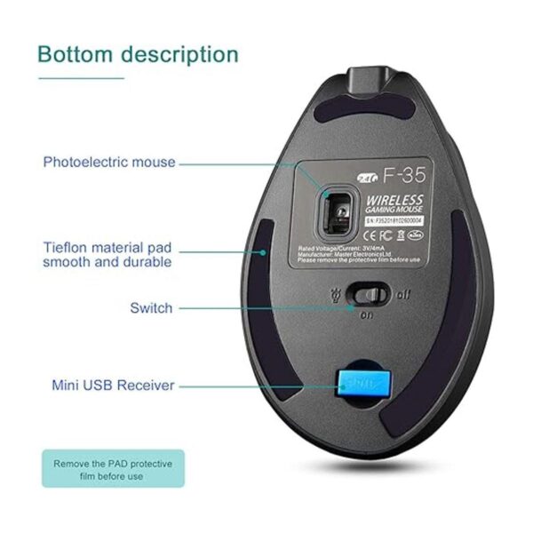 TRELC Mouse ergonómico mouse óptico vertical inalámbrico_3