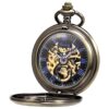 TREEWETO Reloj de bolsillo mecánico con alas de águila_3