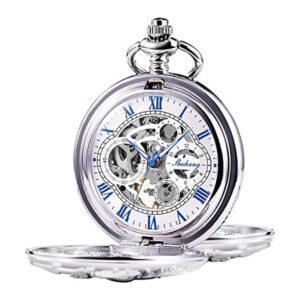 Treeweto Reloj de bolsillo mecánico diseño de dragón con_1