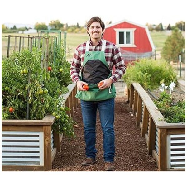 Roo Delantal de jardinería con bolsillos y bolsa de_2