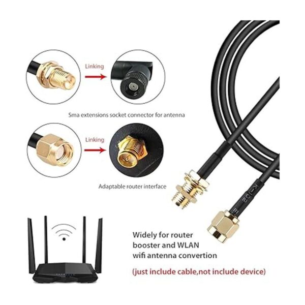 Traderplus Extensor de antena para router WiFi 9.8 ft_2