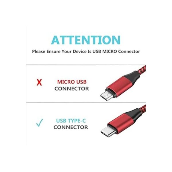 Paquete de 2 cables USB tipo C cable de carga de 6.6 pies_2