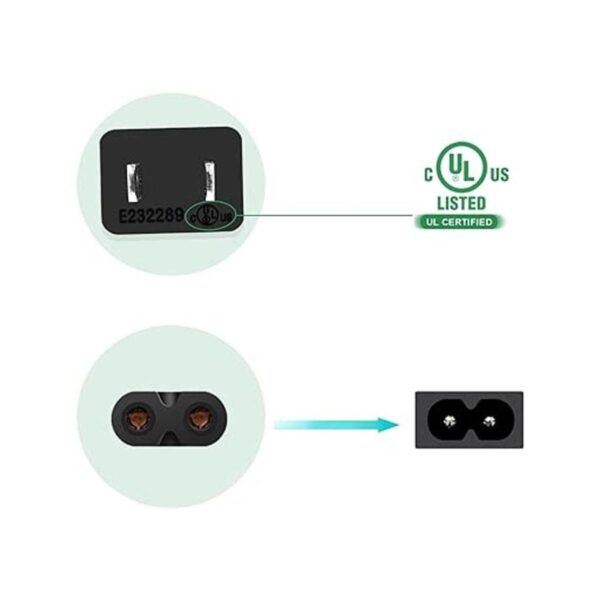 Cable de alimentación de 2 clavijas compatible con Epson_2