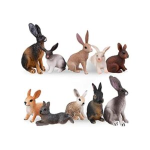 TOYMANY 10 figuras de conejo de Pascua figuras de liebre_1