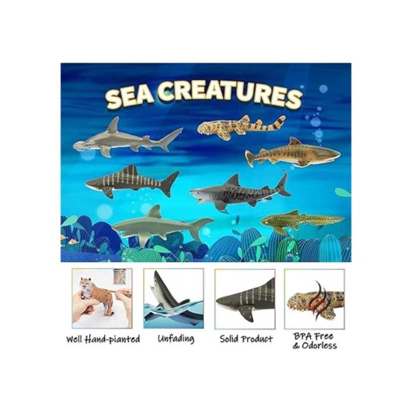 TOYMANY 8 piezas de juguetes de tiburón figuras de_3
