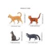TOYMANY Juego de 8 figuras de gato grises y naranjas_5