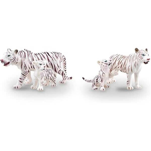 TOYMANY Juego de 4 figuras realistas de tigres blancos con_2