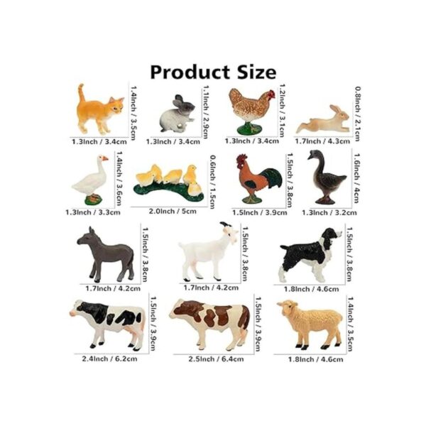 Toymany Juego de 14 figuras de animales de granja de 0.6 a_4