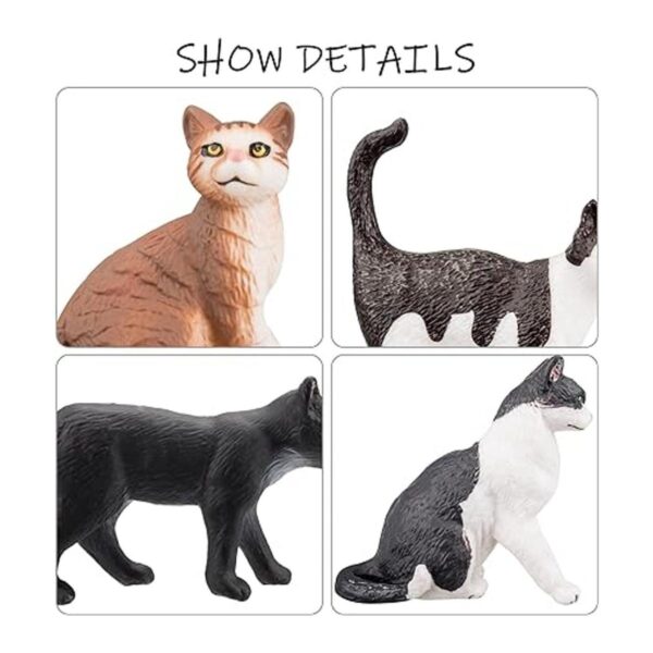 TOYMANY Juego de 8 figuras de gato realistas figuras_5