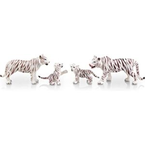 TOYMANY Juego de 4 figuras realistas de tigres blancos con_1