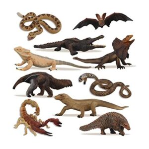 TOYMANY Juego de 10 figuras de animales de reptiles_1