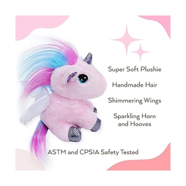 TOYLI Unicornio de peluche con jaula portadora juego de 5