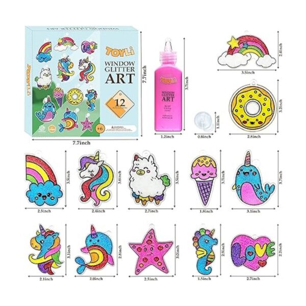 TOYLI El kit de arte de pintura con purpurina para ventana_2