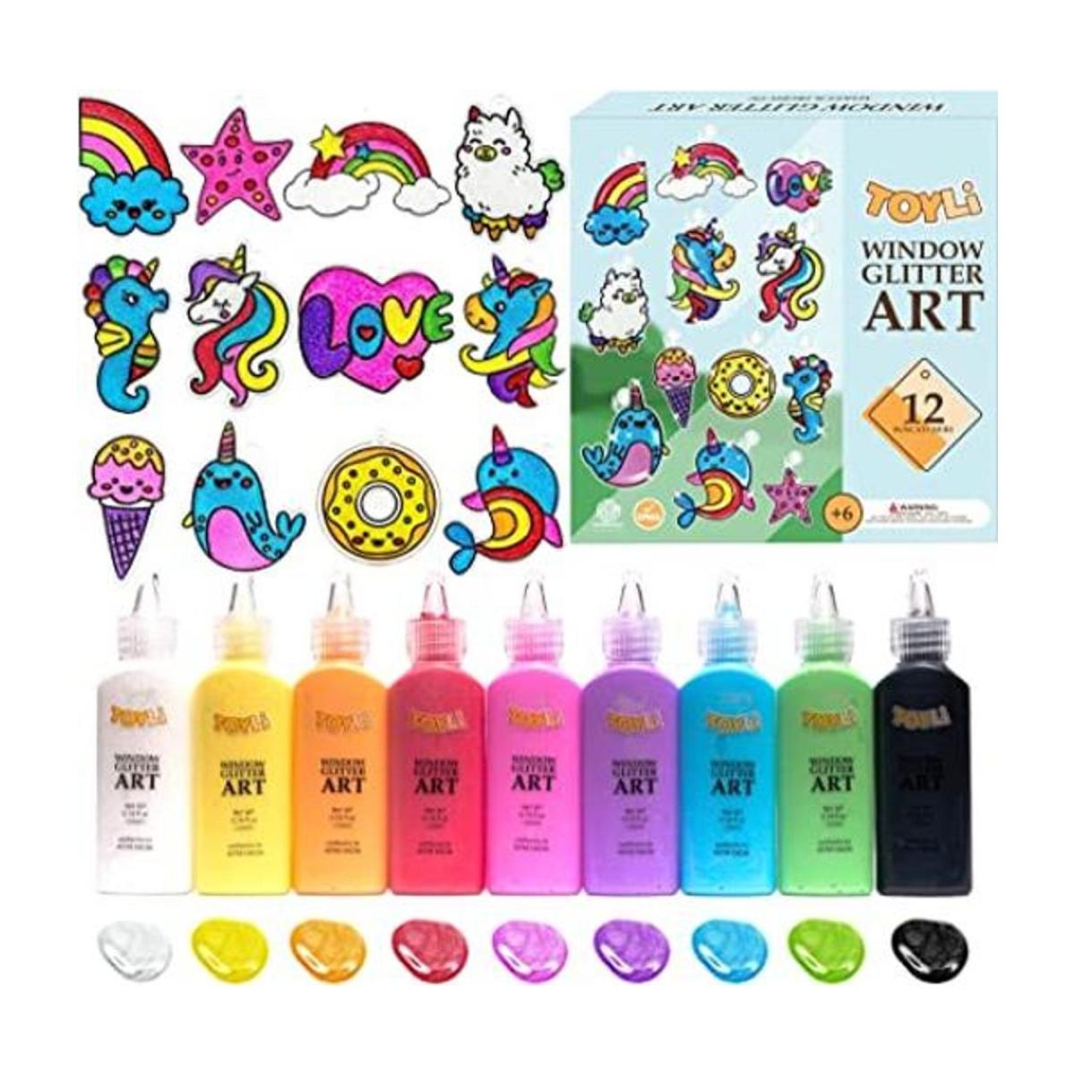 TOYLI El kit de arte de pintura con purpurina para ventana