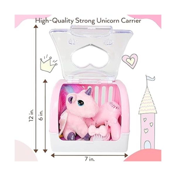 TOYLI Unicornio de peluche con jaula portadora juego de 5