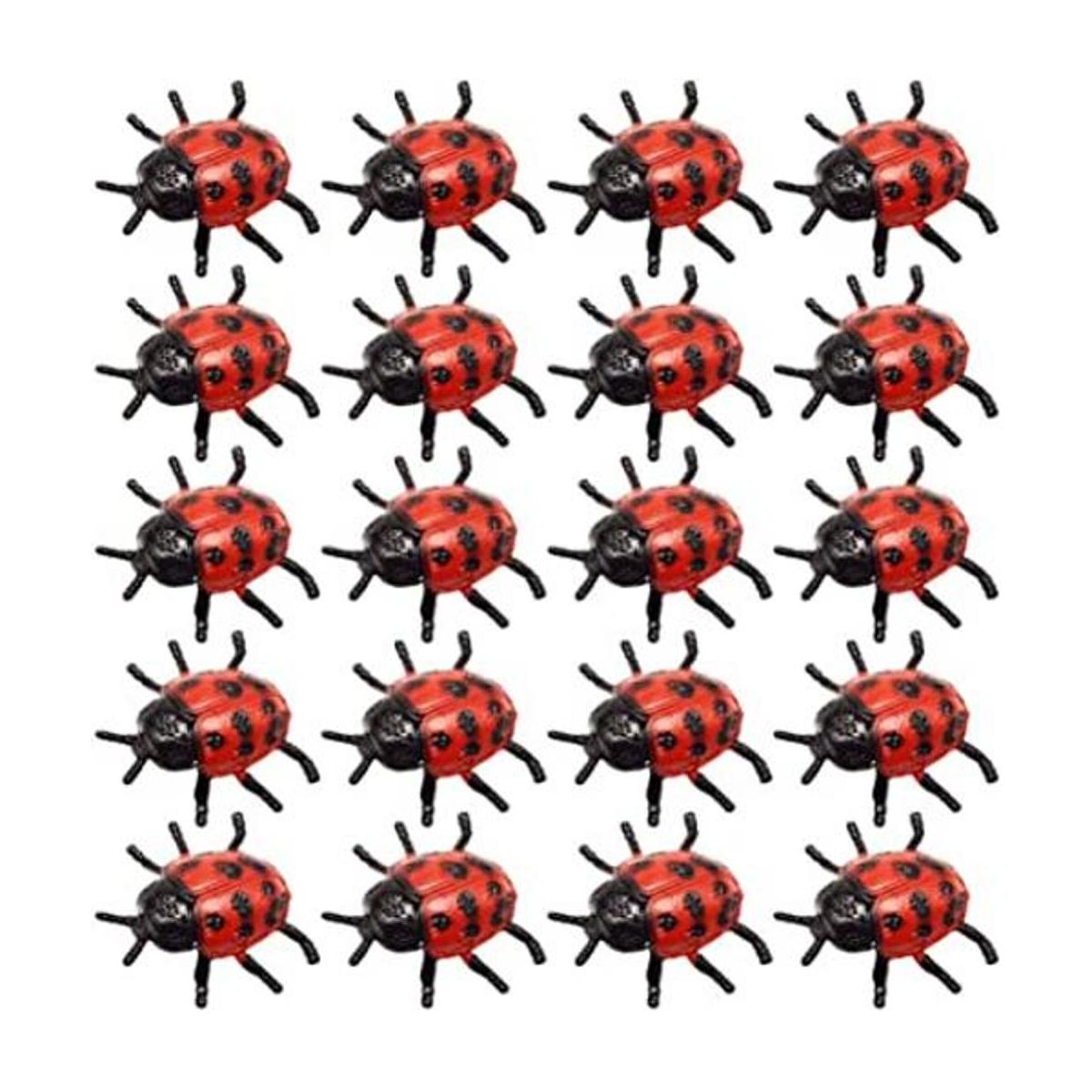 TOYANDONA 25 piezas de juguetes de mariquita falsa de